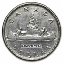 1937-1952 Canada Silver Dollar George VI Avg Circ (.800 Fine)