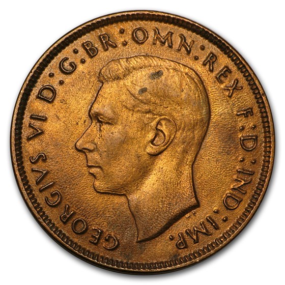 1937-52 George VI Penny Large Head Average Circ. (Random Coin) 1937-52 George VI Penny Large Head Average Circ. (Random Coin)
