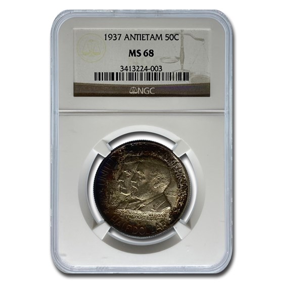 1937 Battle of Antietam Anniversary Half Dollar MS-68 NGC 1937 Battle of Antietam Anniversary Half Dollar MS-68 NGC