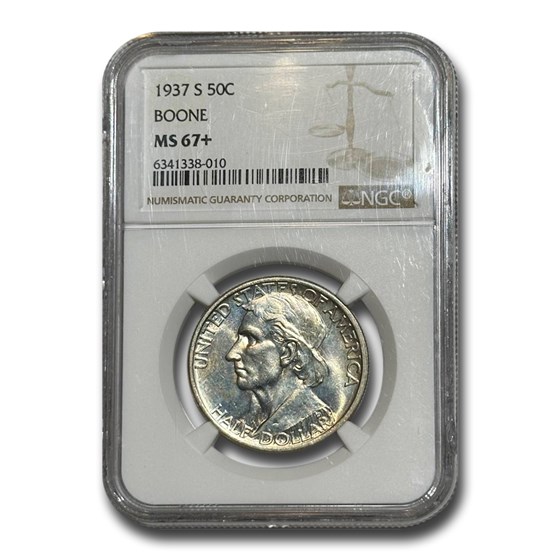 1937 Boone Commemorative Half Dollar MS-67+ NGC 1937 Boone Commemorative Half Dollar MS-67+ NGC