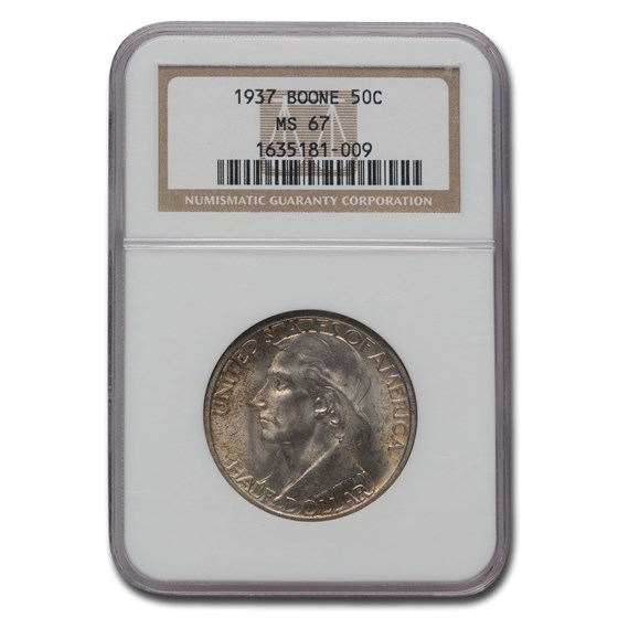 1937 Boone Commemorative Half Dollar MS-67 NGC 1937 Boone Commemorative Half Dollar MS-67 NGC