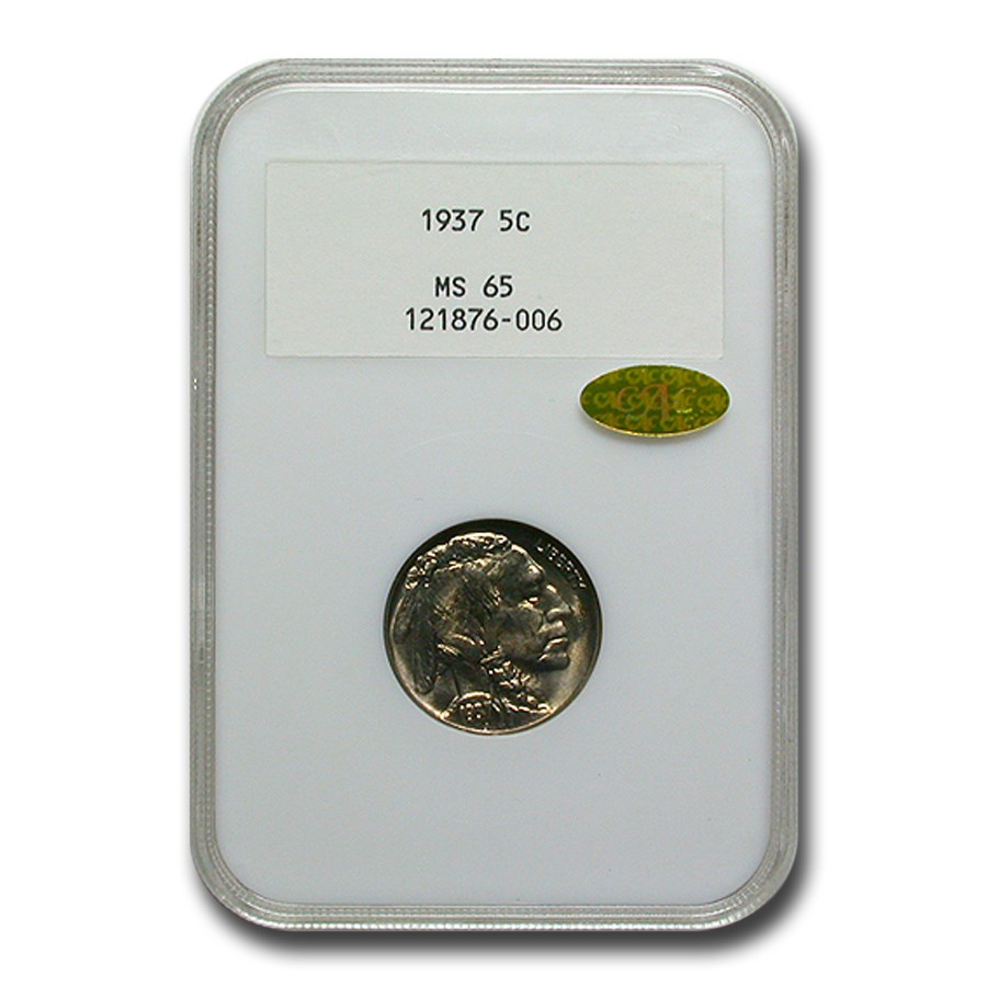 1937 Buffalo Nickel MS-65 NGC Gold CAC