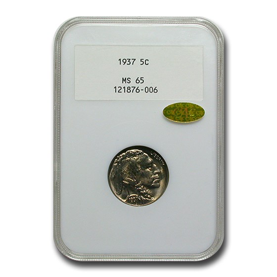 1937 Buffalo Nickel MS-65 NGC Gold CAC 1937 Buffalo Nickel MS-65 NGC Gold CAC