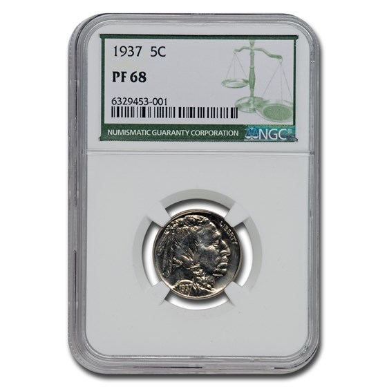 1937 Buffalo Nickel PF-68 NGC (Green Label) 1937 Buffalo Nickel PF-68 NGC (Green Label)