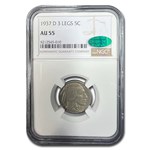 1937-D 3 Legged Buffalo Nickel AU-55 NGC CAC