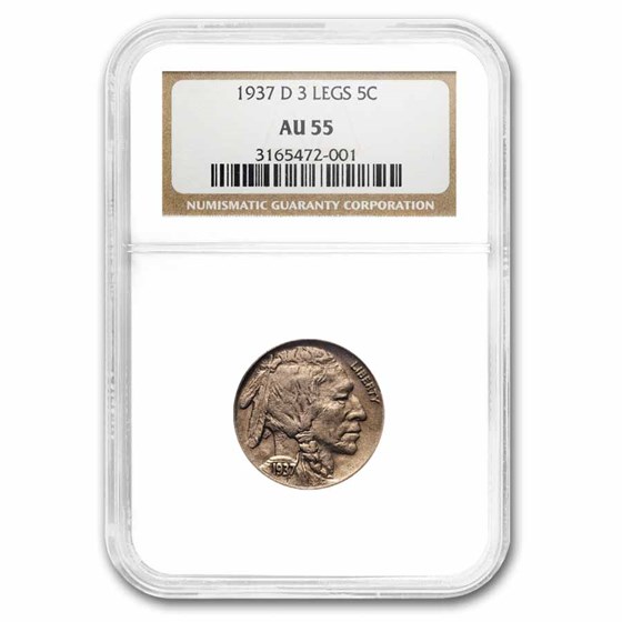 1937-D 3 Legged Buffalo Nickel AU-55 NGC 1937-D 3 Legged Buffalo Nickel AU-55 NGC