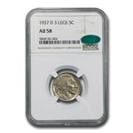 1937-D 3 Legged Buffalo Nickel AU-58 NGC CAC
