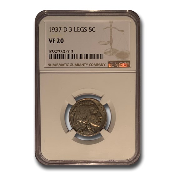 1937-D 3 Legged Buffalo Nickel VF-20 NGC 1937-D 3 Legged Buffalo Nickel VF-20 NGC