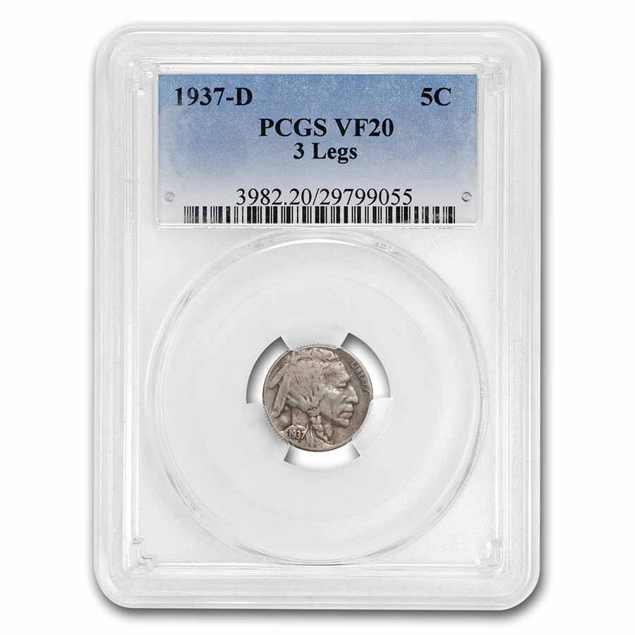 1937-D 3 Legged Buffalo Nickel VF-20 PCGS