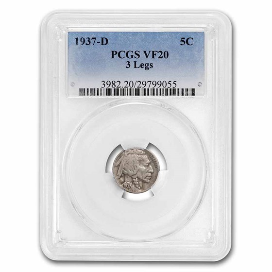 1937-D 3 Legged Buffalo Nickel VF-20 PCGS 1937-D 3 Legged Buffalo Nickel VF-20 PCGS