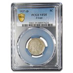 1937-D 3 Legged Buffalo Nickel VF-25 PCGS