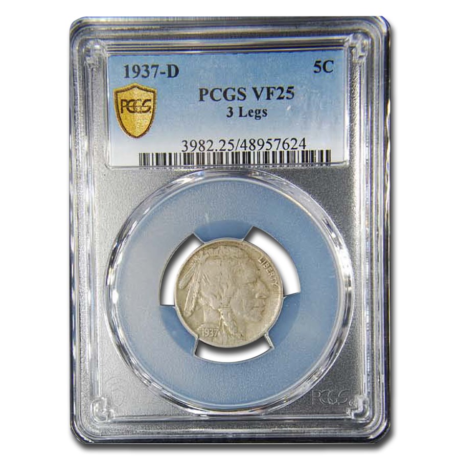 1937-D 3 Legged Buffalo Nickel VF-25 PCGS