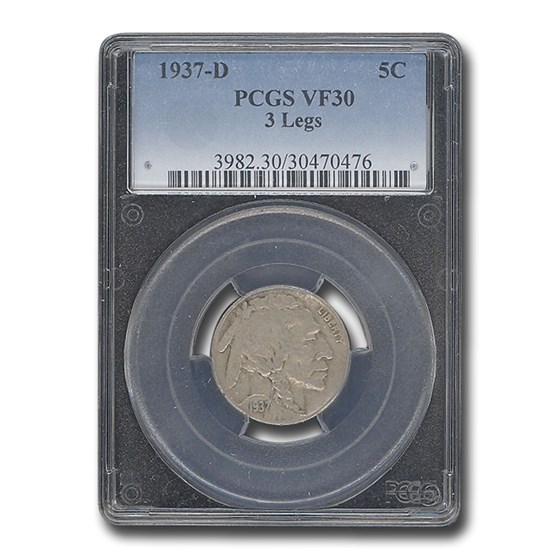 1937-D 3 Legged Buffalo Nickel VF-30 PCGS 1937-D 3 Legged Buffalo Nickel VF-30 PCGS