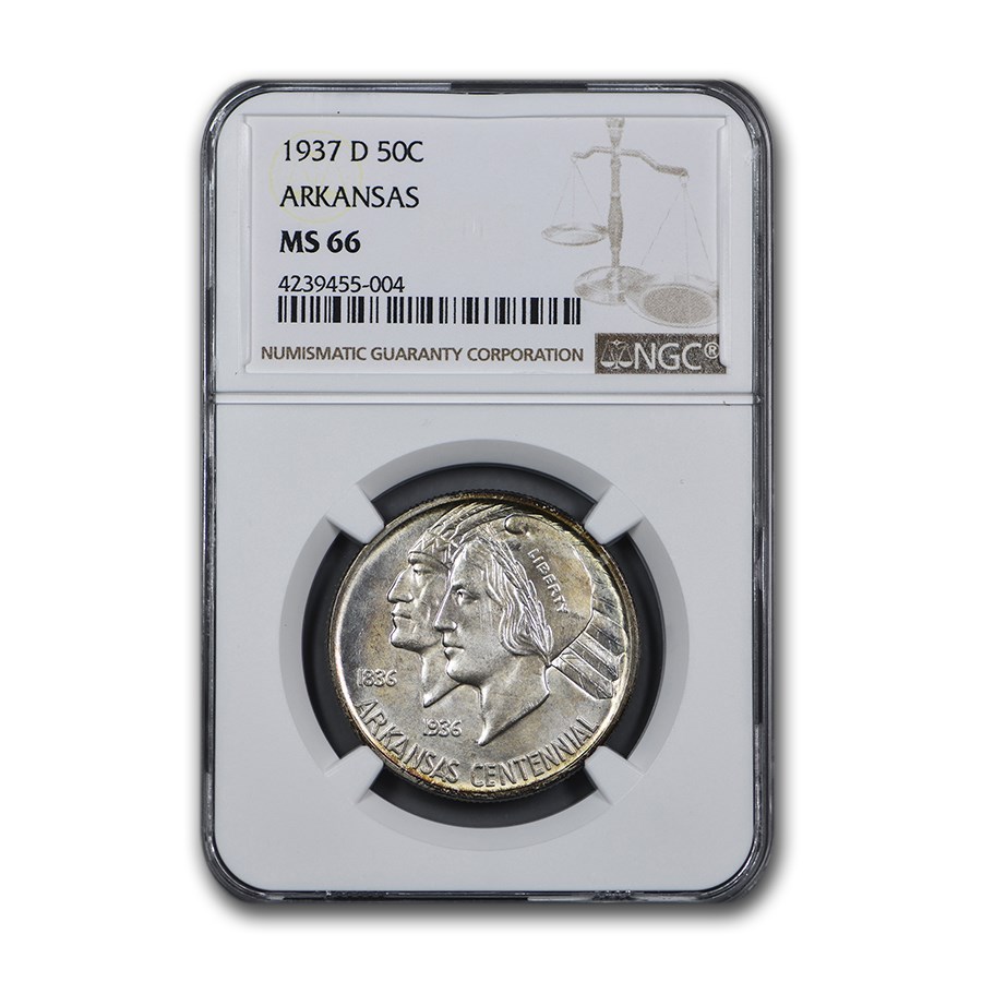 1937-D Arkansas Centennial Commemorative Half Dollar MS-66 NGC