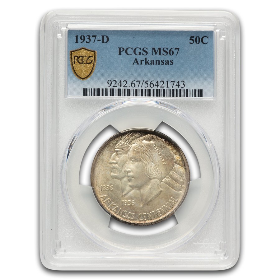 1937-D Arkansas Centennial Commemorative Half Dollar MS-67 PCGS