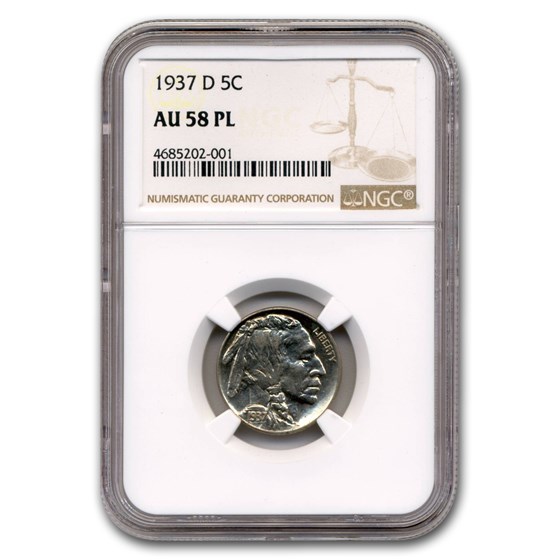 1937-D Buffalo Nickel AU-58 NGC (PL) 1937-D Buffalo Nickel AU-58 NGC (PL)