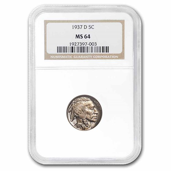 1937-D Buffalo Nickel MS-64 NGC 1937-D Buffalo Nickel MS-64 NGC