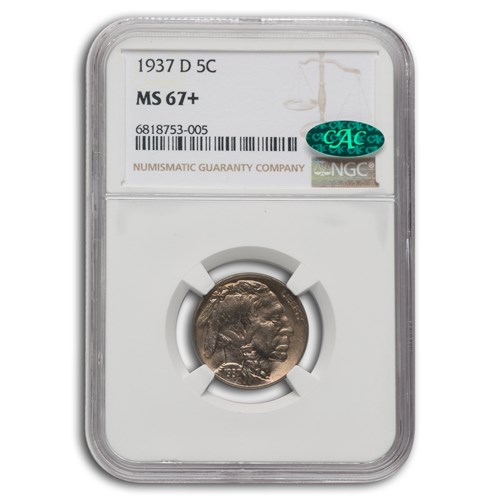 1937-D Buffalo Nickel MS-67+ NGC CAC 1937-D Buffalo Nickel MS-67+ NGC CAC