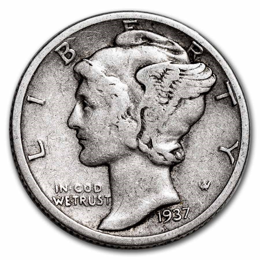1937-D Mercury Dime Avg Circ