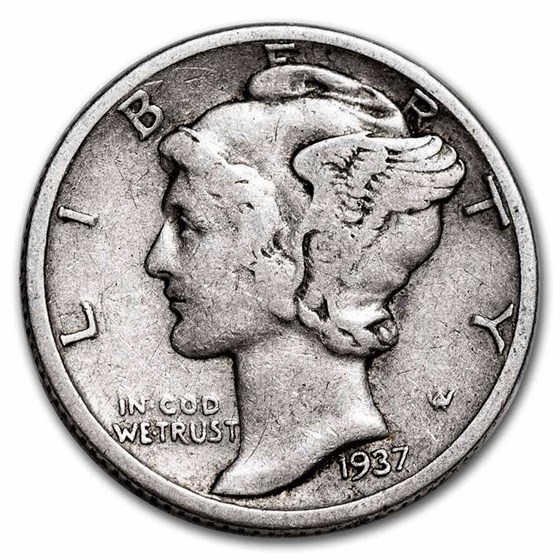 1937-D Mercury Dime Good/VF