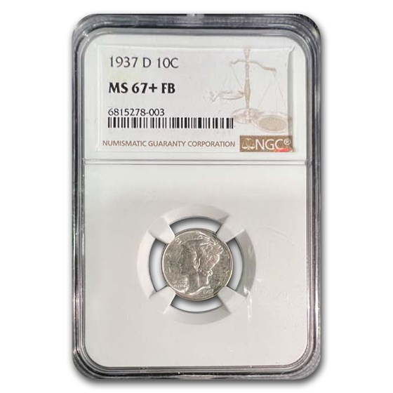 1937-D Mercury Dime MS-67+ NGC (FB) 1937-D Mercury Dime MS-67+ NGC (FB)