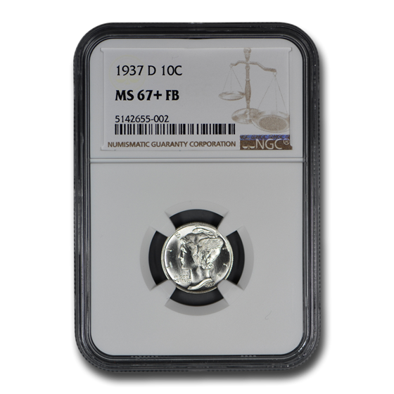 1937-D Mercury Dime MS-67+ NGC (FB) 1937-D Mercury Dime MS-67+ NGC (FB)