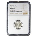 1937-D Mercury Dime MS-67 NGC (FB)