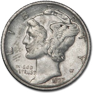 1937-D Mercury Dime XF 1937-D Mercury Dime XF