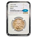 1937-D Oregon Trail Commemorative Half Dollar MS-67 NGC CAC