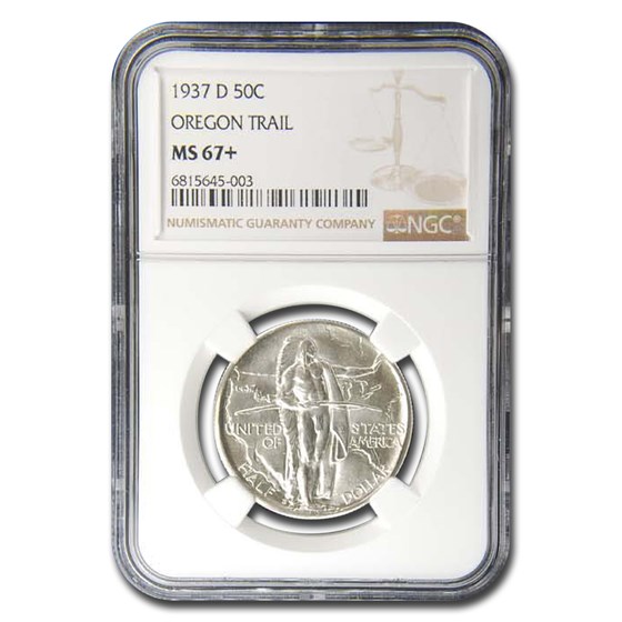 1937-D Oregon Trail Commemorative Half Dollar MS-67+ NGC 1937-D Oregon Trail Commemorative Half Dollar MS-67+ NGC