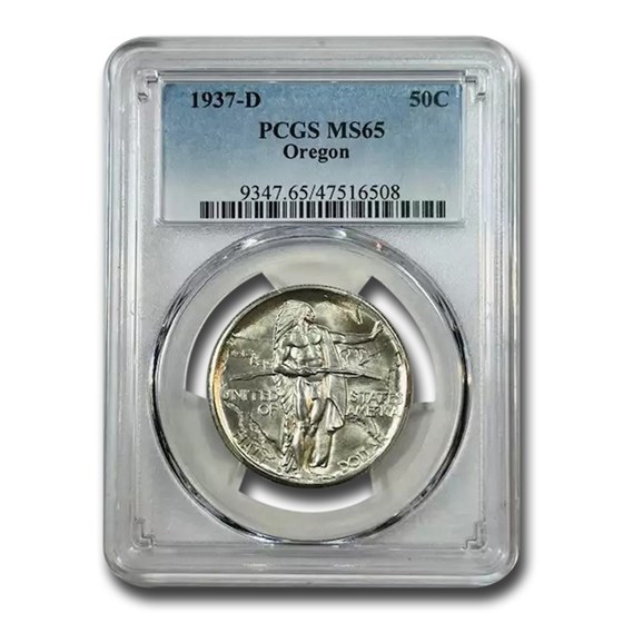 1937-D Oregon Trail Half Dollar Commem MS-65 PCGS 1937-D Oregon Trail Half Dollar Commem MS-65 PCGS