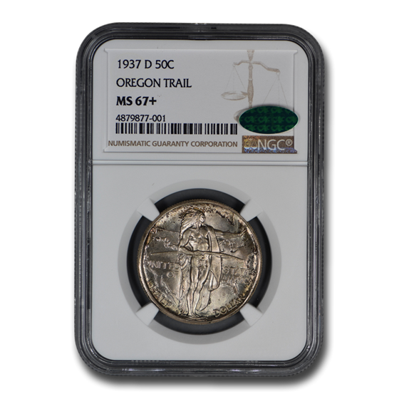 1937-D Oregon Trail Half Dollar Commem MS-67+ NGC CAC 1937-D Oregon Trail Half Dollar Commem MS-67+ NGC CAC