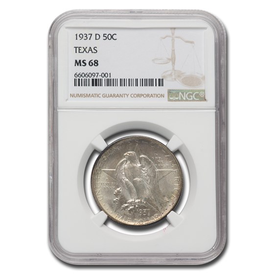1937-D Texas Centennial Commemorative Half Dollar MS-68 NGC 1937-D Texas Centennial Commemorative Half Dollar MS-68 NGC