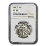 1937-D Walking Liberty Half Dollar MS-64 NGC