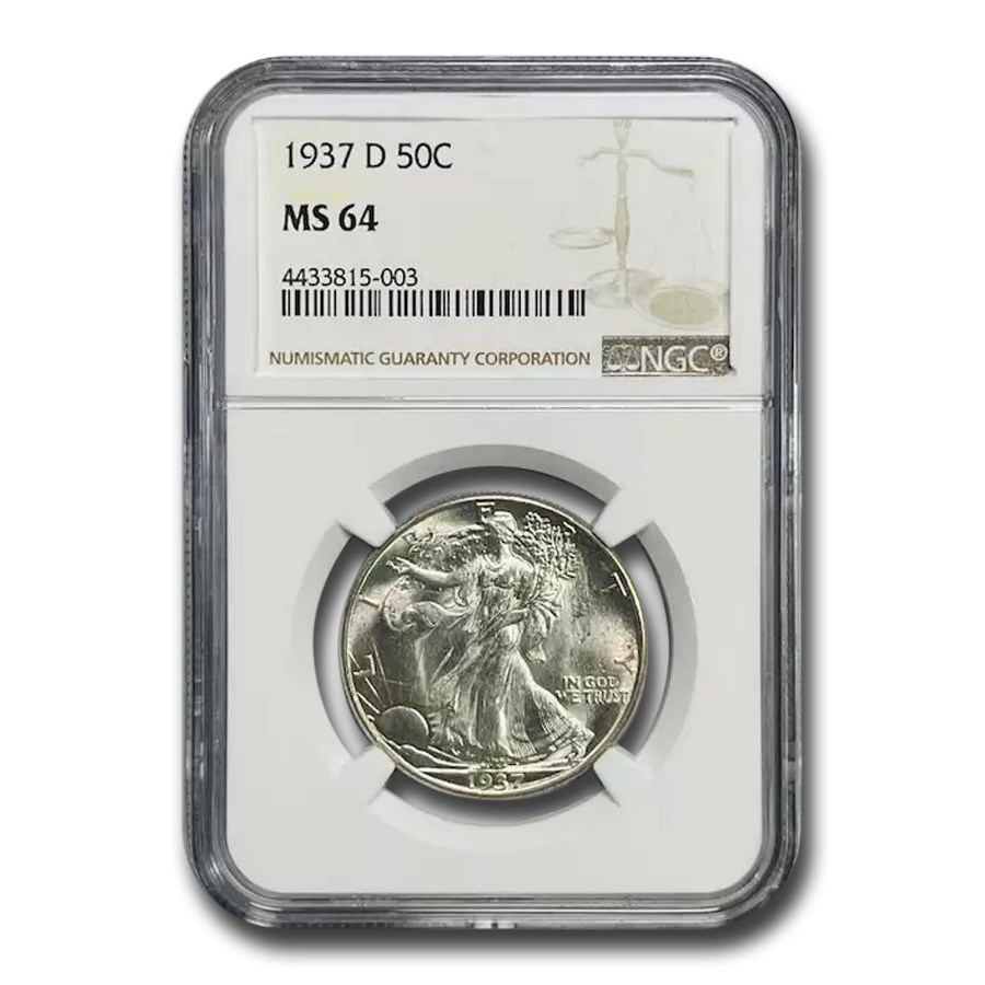 1937-D Walking Liberty Half Dollar MS-64 NGC
