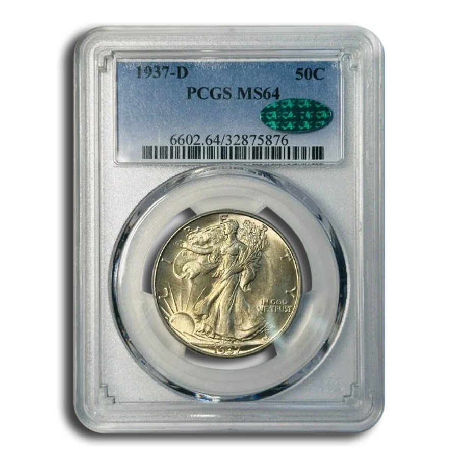 1937-D Walking Liberty Half Dollar MS-64 PCGS CAC