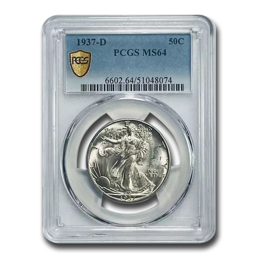 1937-D Walking Liberty Half Dollar MS-64 PCGS