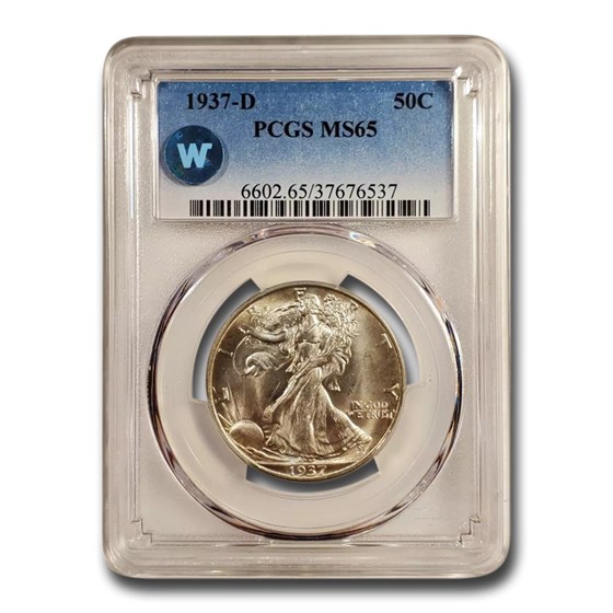 1937-D Walking Liberty Half Dollar MS-65 PCGS 1937-D Walking Liberty Half Dollar MS-65 PCGS