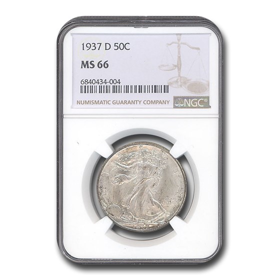 1937-D Walking Liberty Half Dollar MS-66 NGC