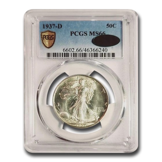 1937-D Walking Liberty Half Dollar MS-66 PCGS CAC 1937-D Walking Liberty Half Dollar MS-66 PCGS CAC
