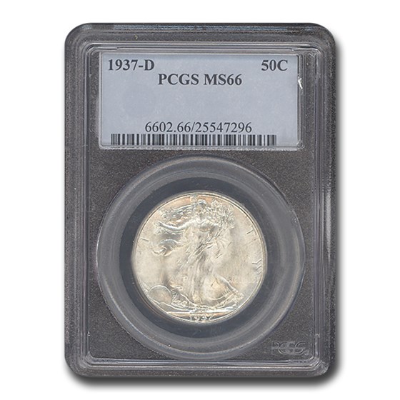 1937-D Walking Liberty Half Dollar MS-66 PCGS 1937-D Walking Liberty Half Dollar MS-66 PCGS