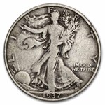 1937-D Walking Liberty Halves 20-Coin Roll Avg Circ