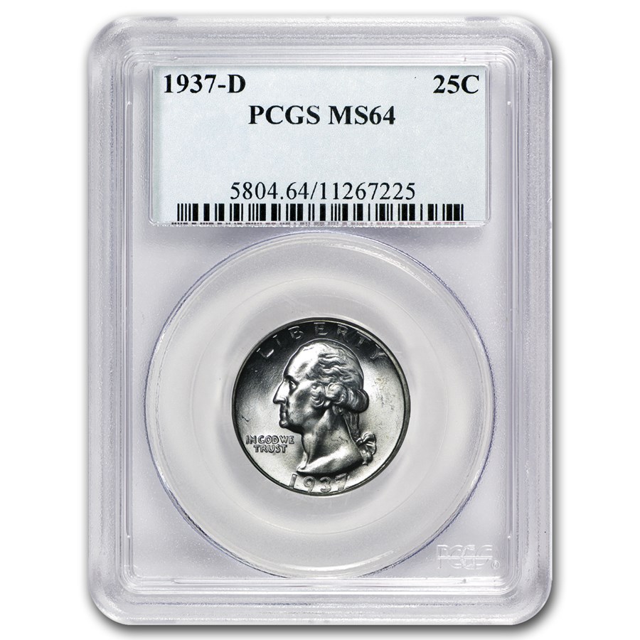 1937-D Washington Quarter MS-64 PCGS