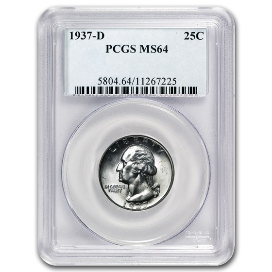1937-D Washington Quarter MS-64 PCGS 1937-D Washington Quarter MS-64 PCGS
