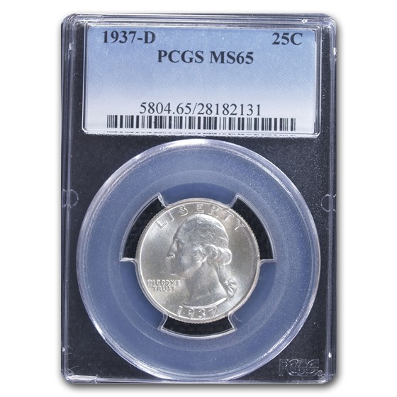 1937-D Washington Quarter MS-65 PCGS 1937-D Washington Quarter MS-65 PCGS