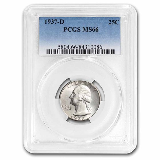 1937-D Washington Quarter MS-66 PCGS 1937-D Washington Quarter MS-66 PCGS