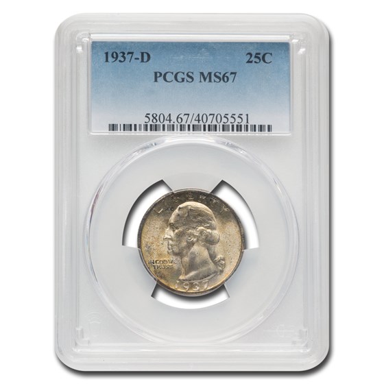 1937-D Washington Quarter MS-67 PCGS 1937-D Washington Quarter MS-67 PCGS