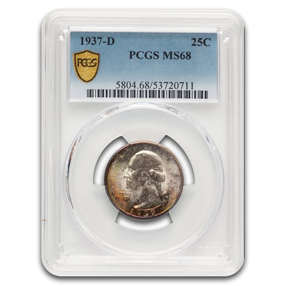 1937-D Washington Quarter MS-68 PCGS (Toned)