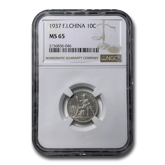 1937 French Indo-China 10 Cents MS-65 NGC 1937 French Indo-China 10 Cents MS-65 NGC