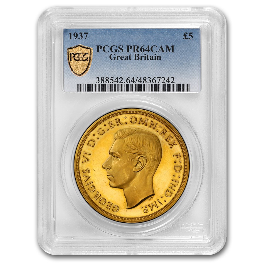 1937 Great Britain Gold 5 Pounds George VI PR-64 Cameo PCGS